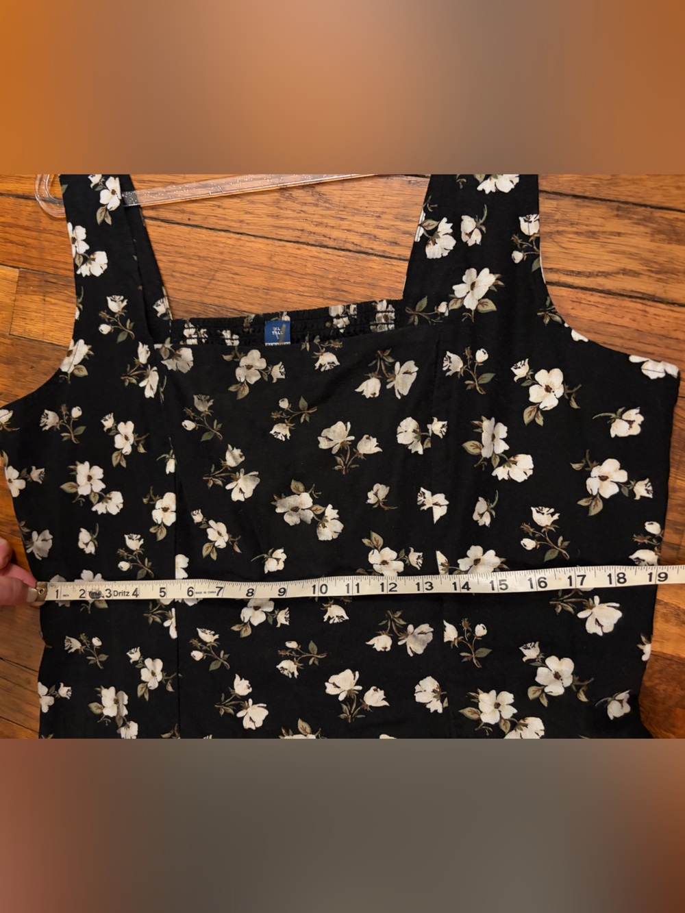 Old Navy Black Dress w/ White Floral Print. Linen blend, XL Tall womens new tags - Picture 10 of 14